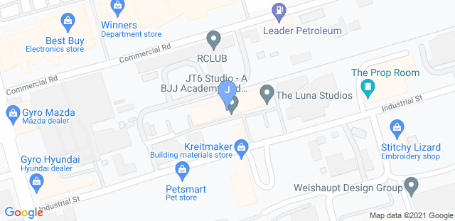 Map to JT6 Studio - A Jiu-Jitsu Academy and Creative Studio